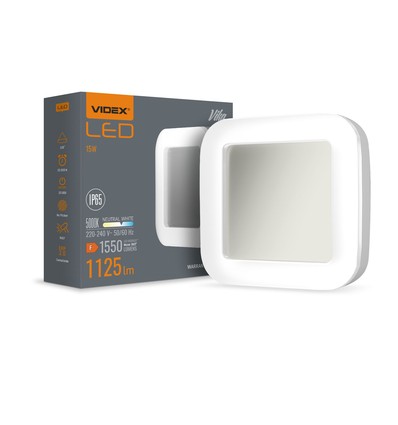 15W Vika LED bulkhead - IP65, 5000K, 190x190mm, wit, wand/plafondlamp