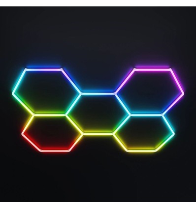 5 st. Hexagon RGBIC complete set 80W - Incl. bluetooth controller en voeding