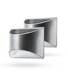 2 stuks Solar wandlamp LED - Zilver, Mooi wandeffect, buiten