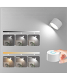4,5W Oplaadbare wandlamp CCT - IP20, rond, wit, 360° draaibaar, incl. lichtbron en afstandsbediening