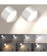 4,5W Oplaadbare wandlamp CCT - IP20, rond, wit, 360° draaibaar, incl. lichtbron en afstandsbediening
