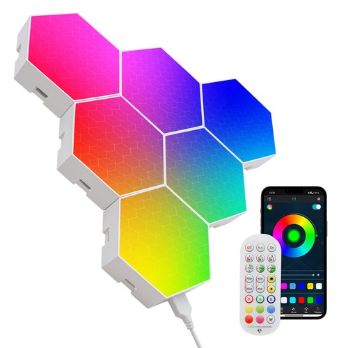 10 stuks RGBIC Hexagon Wandlampen - Set