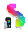 10 st. Hexagon Tri Panels - Wandlamp, RGBIC, afstandsbediening, app-bediening