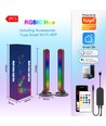 2 stuks RGBIC oneindige omgevingslichtbalk - 28cm, Bluetooth, 5W