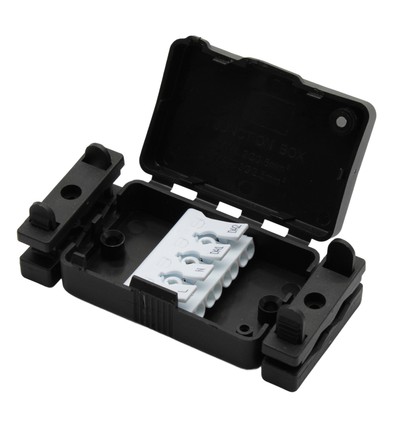 Slimme aansluitdoos voor DALI + 230V - Met klemmenstrook en trekontlasting, IP20 binnengebruik