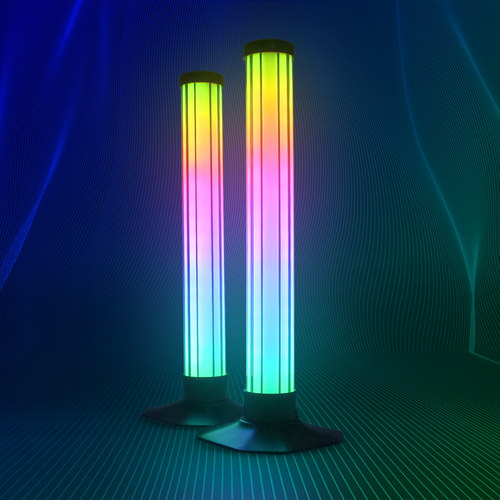 2 st. ambient gamer tafellampen - RGB looplicht, 360° effect, 33 cm
