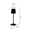 Oplaadbare LED tafellamp - Zwart, touch dimbaar, IP54