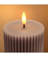 LED zandloperkaars 23cm, vlam-effect, grijs - Ø7,5cm, timer