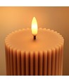 LED zandloperkaars 23cm, vlam-effect, bruin - Ø7,5cm, timer