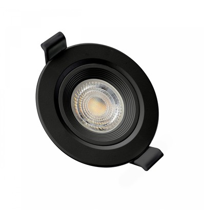 GU10 inbouwspot Fiale Core Flat - Zwart, rond, kantelbaar, IP20, Zaagmaat: Ø7,5 cm, Afmeting: Ø9 cm