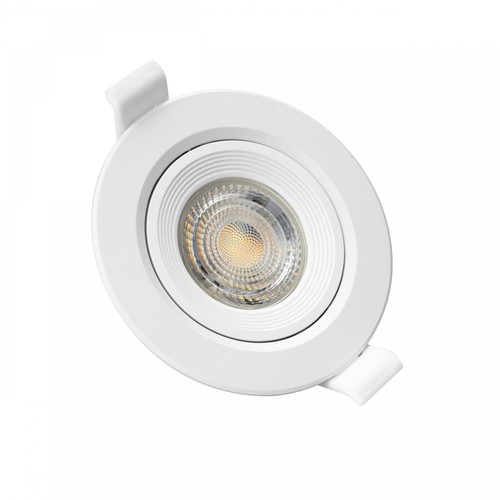 GU10 inbouwspot - Rond, wit, kantelbaar, Gat: Ø7,5 cm, Afm: Ø9 cm, zonder lichtbron