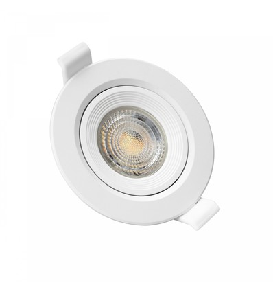 GU10 inbouwspot - Rond, wit, kantelbaar, Gat: Ø7,5 cm, Afm: Ø9 cm, zonder lichtbron