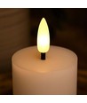 LED Blokkaarsen, 2 stuks, vlam effect, wit - 7,5 cm hoog, Ø5 cm, werkt met afstandsbediening, echte was