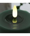 LED kaars 10cm, smelt-look, vlam-effect - Ø7,5cm, groen