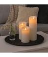 LED kaarsen XL, 3 st, Ø10cm, 17,5/22,5/30cm, bewegende vlam, wit