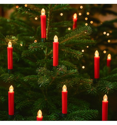 10-pack LED kerstkaarsen incl. afstandsbediening - Batterij, timerfunctie, draadloos, houder voor kerstboom