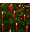 10-pack LED kerstkaarsen incl. afstandsbediening - Batterij, timerfunctie, draadloos, houder voor kerstboom