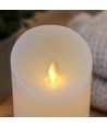 LED XL Kaars 22,5cm, vlameffect, wit - Ø10cm, afstandsbediening, timer, echte was
