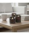LED kaarsen Ø10cm, 3 st, bewegende vlam, zwart gemêleerd