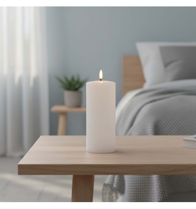 LED Kaars 17,5cm, smelt-look, vlameffect - Ø7,5cm, afstandsbediening, timer, echte was