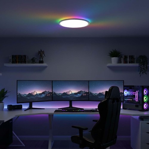 39W CCT plafondlamp met RGBIC backlight - Ø30cm, Tuya, incl. afstandsbediening