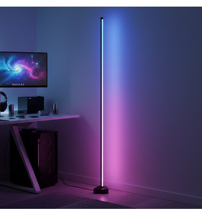 RGBIC+WW hoeklamp - 146cm, Bluetooth app-styling en RF-afstandsbediening