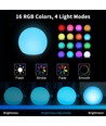 Ø20 cm RGB LED bol - Oplaadbaar, met afstandsbediening, IP66