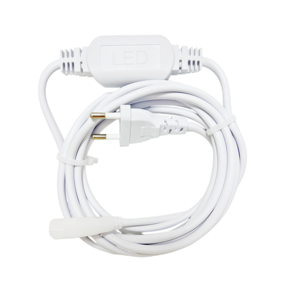 3 m snoer voor 230V LED strip Neon COB - 3 meter kabel, Incl. eindkap, 230V