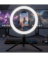 10W LED RINGLICHT - 10 inch, met tafelframe, 3200K-5500K
