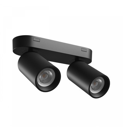 Plafondlamp met 2 spots, GU10 - Zwart, IP20 binnen, zonder lichtbron