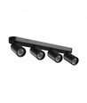 Plafondlamp met 4 spots, GU10 - Zwart, IP20, zonder lichtbron