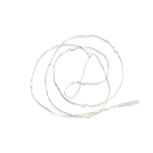 Outlet: Mini batterij lichtsnoer in zilver met 20 LED lampjes