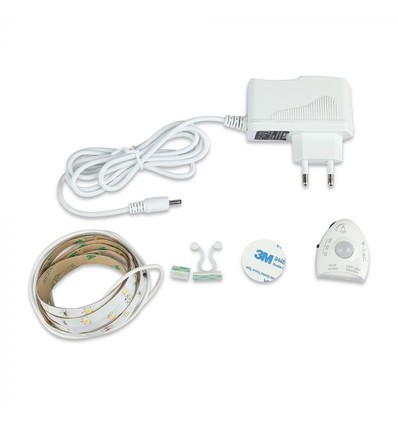 1,2m bedverlichting set 3W LED voor eenpersoonsbed - 12V DC, 4000K, incl. bewegingssensor