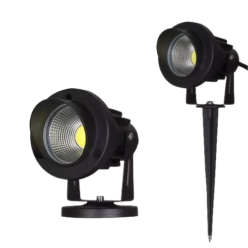 12-24V LED tuinlamp - 6W, zwart, spies, 450 lm, IP65