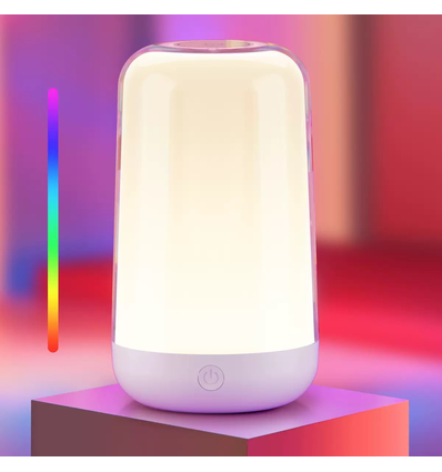 Oplaadbare RGB+CCT LED tafel-/nachtlamp - Wit, touch dimbaar, IP20 binnen