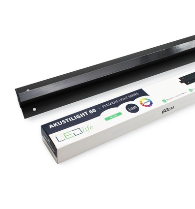 LED zwarte Troldtekt-rail 60 cm - 30W, Akustilight, verzonken, 24V