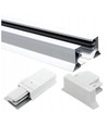 1,5 meter rail voor railspots - Wit, 1-fase, 1F2W, compleet met aansluiting en eindkap