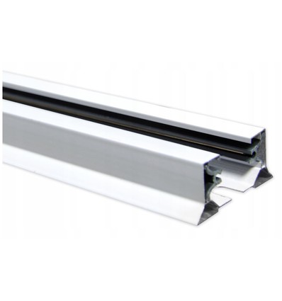 1,5 meter rail voor railspots - Wit, 1-fase, 1F2W, compleet met aansluiting en eindkap