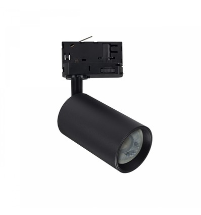 6W 3-fasen dimbare GU10 DimToWarm spanningsrailspot - Zwart, 1800K-3000K, incl. lichtbron