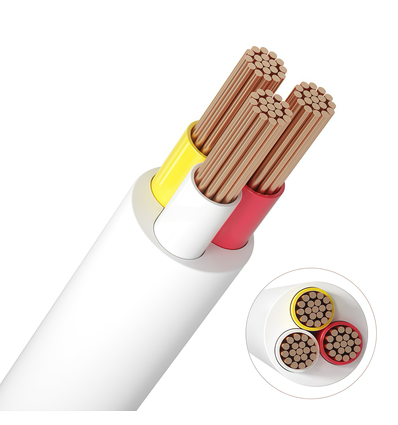 12-24V CCT-kabel, wit rond - 3 x 0,5 mm², meterware, min. 5 meter