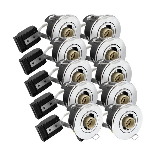 10 stuks GU10 inbouwspot - Geborsteld staal, IP20