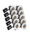 10 stuks GU10 inbouwspot - Geborsteld staal, IP20