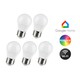 5 stuks E27 5W Wifi LED-lamp - G45, Tuya/Smart Life, werkt met Google Home