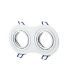 GU10 dubbele inbouwspot - Rond, wit, aluminium, IP20, Gat: 155x75 mm, Afm: 173x91 mm