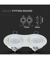 GU10 dubbele inbouwspot - Rond, wit, aluminium, IP20, Gat: 155x75 mm, Afm: 173x91 mm