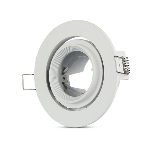 GU10 inbouwspot met 30° kantelbare ring - Rond, wit, aluminium, gat: Ø9,3 cm, afm: Ø10,2 cm, IP20 binnen