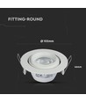 GU10 / MR16 Downlight - Zonder lichtbron en fitting, rond, kantelbaar, wit, Gat: Ø9,3 cm