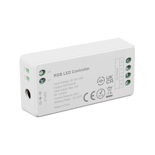 RGB+W WiFi controller voor LED strips - 12V/24V, 12A, wit, app-gestuurd