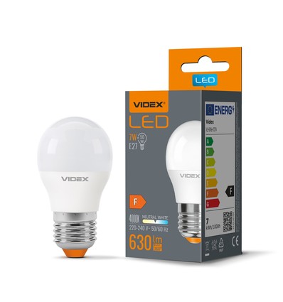 E27 7W LED kogellamp - G45, 4000K, 630lm, 240 graden