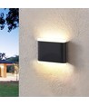 6W zwarte LED wandlamp met up/down licht - 660lm, IP54 buiten, 2700K, 110lm/W, incl. lichtbron
